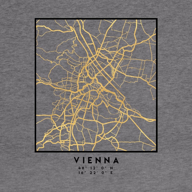 VIENNA AUSTRIA CITY STREET MAP ART by deificusArt